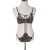 Lencería Sexy para Mujer, Estilo Abstención, Estampado de Leopardo, Pechos Pequeños, Pijama Sexy, Camisón Qqny, Uniforme de Amor en Pareja