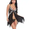 Fornecimento transfronteiriço de lingerie sexy europeia e americana, meias de rede transparentes sexy, suspensórios, camisola, pijamas femininos, conjunto sexy, atacado