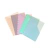 Bolsa de Archivo de PP Brillante de 5 Colores con 8 Agujeros 9 Agujeros Agujero de Hongo Accesorios de Hojas Sueltas 5 Hojas/Juego Fácil de Desmontar y Vivir