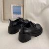 Nuevos Zapatos de Cuero con Cordones de Suela Gruesa Versátiles para Mujer, Estilo Retro Británico de Moda para Mujer, Colección Primavera-Verano 2025