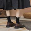 Versão em Couro Macio ~ Sapatos de Couro Pequenos Estilo Britânico para Mulheres 2025 Novos Mocassins Slip-On Versáteis de Sola Grossa Estilo Preppy Sapatos Jk