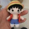 Muñeca de Monstruo de Tres Ojos Colgante de Lana Colgante Tejido a Mano Producto Terminado Muñeca de Ganchillo Hecha a Mano Colgante de Ganchillo Producto Terminado