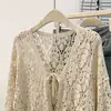 Foto Real del Nuevo Estilo de Primavera Bohemio Calado Crochet Versátil Reductor de Edad Cárdigan Prendas de Abrigo