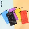Bolsa para gafas negra cuerda de cordón de bisel suministro directo de fábrica bolsa para gafas de sol de tela compuesta accesorios coloridos para teléfono móvil bolsa de PU imprimible