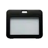 Exclusivo transfronteiriço flip dobrável dupla face transparente preto horizontal plástico suporte para crachá de identificação etiqueta atacado