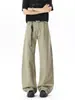 Jeans vintage gruesos y fluidos de marca de verano modernos de corte holgado, pantalones de trabajo rectos lavados estilo americano, pantalones casuales para hombre