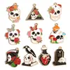 Caveira Cabeça de Flor Caveira Liga de Zinco Joias Pingente DIY Brincos Colar Acessórios de Joias W516