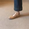 Sandálias Mary Jane Respiráveis com Trama Vazada Estilo Literário Francês para Mulheres com Bico Redondo Sapatos Casuais Planos