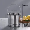 Cubo de Hielo Engrosado de Acero Inoxidable Cubo para KTV Bar Cubo Comercial para Cubitos de Hielo Cubo Creativo para Champán Vino Cubo para Snacks de Pollo Frito