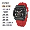 Popular Reloj Electrónico Senda de Alto Valor con Forma de Barril para Hombre, Reloj Despertador Deportivo de Tres Zonas Horarias de Moda para Estudiantes con Función de Repetición
