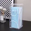 Caja de Almacenamiento para Mascarillas a Prueba de Polvo Guardería Niños Porta Almacenamiento Temporal para Mascarillas Bucales y Nasales Estante de Acabado para Entrada del Hogar Acrílico