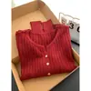 Cardigan de Punto de Manga Larga con Cuello Redondo Nuevo para Primavera y Otoño 2026 Versátil Sencillo Abrigo Suéter de Punto para Mujer