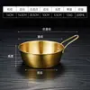 Tazón para Vino de Arroz Coreano de Acero Inoxidable 304, Tazón Dorado para Bocadillos con Asa, Tazón Especial para Arroz para Restaurante, Tazón para Sazonar y Preparar