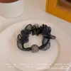 Diadema de organza con pedrería, simple y elegante, diadema negra de alta elasticidad, nuevo accesorio para el cabello de malla