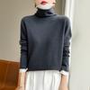 Suéter de cuello alto con pila de color de contraste de doble capa para mujer, camiseta falsa de dos piezas, camisa base de manga larga, otoño e invierno, nuevo