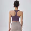 Regata de Yoga Feminina com Costas em I e Bojos Fixos, Sutiã Esportivo Integrado, Sutiã Fitness Push-Up e Anti-Queda