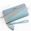 Nova carteira longa feminina três cores parquet zíper bolsa clutch puxador único bolsa para celular porta-moedas fabricantes atacado