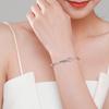 Pulsera de lazo de plata esterlina s925 para mujer, estilo japonés y coreano, chapada en oro blanco fresco, estilo femenino, joyería de mano que combina con todo.