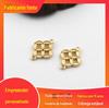 Pingente de borla de cobre dourado com preservação de cor de cobre puro Conector Hanfu Grampo de cabelo Acessórios de conexão de joias artesanais
