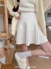 Falda Corta Tejida Plisada Nueva para Exportación Transfronteriza Cintura Alta Línea A Corta Look Adelgazante Cintura Elástica Media Falda Versátil para Mujer
