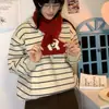 Lindo Elefantinho Azul Cachecol Cruzado para Mulheres, Novo Estilo Versátil para Outono e Inverno, Cachecol Pequeno de Tricô Quente e à Prova de Frio