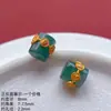 Jade Azul Natural da Guatemala Contas Cilíndricas Cinco Passagens Acessórios de Prata S925 Acessórios Manuais DIY