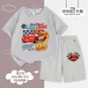 Ropa para Niños Cars Rayo McQueen Conjunto Deportivo Casual de Verano de Dos Piezas con Pantalón Corto de Manga Corta