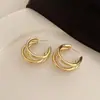 Pendientes de Aro Múltiples Irregulares Minimalistas para Mujer, Estilo Europeo y Americano Simple, Pendientes de Botón de Lujo Ligero, Accesorios de Oreja Versátiles de Personalidad Exagerada