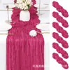 Amazon Transfronterizo Caminero de Mesa de Tela Arrugada Estilo Bohemio Gasa Retorcida Arrugada Decoración para Boda Fiesta Caminero de Mesa