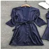 Ropa de Casa Sexy y Abundante del Fabricante, Bata Bordada de Encaje de Otoño para Dormir Divertido