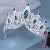 Acessórios de Cabelo para Casamento Ornamentos de Liga Cruzamento Europeu e Americano Retrô Coroa Barroca Coroa Grande de Strass Olho de Cavalo Faixa de Cabeça