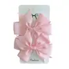 Pinzas para el pelo de lazo de 23 colores para niños, 3 pulgadas, cinta de satén acanalada, pinzas de cola de pez, estilo europeo y americano, accesorios de moda para el cabello, pinzas de pico de pato