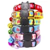 Collar para mascotas de 1 cm con cascabel hebilla de cabeza de gato antipérdida decoración de cuello collar ajustable para gato