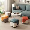 Taburete cuadrado de tela con tecnología para el hogar, banco pequeño, sofá, mesa de centro, taburete pequeño, puerta, cambiador de zapatos, sofá, taburete cuadrado pequeño a juego con el color.