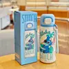 Taza Térmica de Acero Inoxidable para Doble Bebida con Dibujos, Vacío, Taza Infantil con Popote, Stitch Taza para Doble Bebida, Mickey Taza de Agua para Estudiante