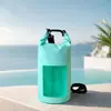 Nova bolsa balde transparente de PVC à prova d'água para atividades ao ar livre, surf, praia e aquáticas, bolsa balde dobrável de armazenamento leve