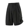 Shorts de Traje Rayados Retro para Hombre, Nuevo Estilo de Verano con Diseño de Pliegues, Corte Recto Holgado, Pantalones Simples Casuales de Cinco Puntos