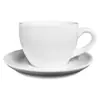Atacado Porcelana Reforçada de Alta Temperatura Branco Puro Estilo Europeu Xícaras e Pires para Café e Chá com Impressão de Logotipo para Hotéis e Restaurantes, Disponível em Vários Tamanhos e Capacidades