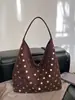 Bolso de mano retro de gamuza para otoño/invierno 2026, gran capacidad, bolso de axila, de alta gama, ligero y elegante bolso de hombro tipo tote