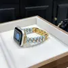Pulseira de Metal com Pérolas e Diamantes em Aço Inoxidável Adequada para Apple Watch iWatch 11ª Geração 10/9876Ultra/Se