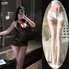 Lingerie Sexy de Renda Rosa Restrição Saia Bodycon Transparente qqny Sedutora Uniforme para Mulher que Não Precisa Tirar Dropshipping