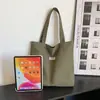 Bolsa de Lona Engrosada, Gran Capacidad, Bolso de Mano Lavado, Bolso de Hombro para Combinar Diariamente, Bolso de Mano Simple Estilo Ins, Para Llevar en la Mano