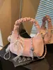 Bolso de Mano Pequeño Casual Simple con Cadena y Plisados, Color Sólido con Lazo, Nuevo 2026, para Mujer