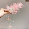 Atmósfera Super de Hada, Pasador de Flor Rosa Puro y Deseable, Accesorio para el Cabello con Borla de Flor Fresca para Permanente, Nuevo Adorno para el Cabello Elegante Estilo Chino Hanfu