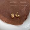 Pendientes de moda para mujer, con aguja plateada, sencillos, geométricos, de arco hueco, de nicho, de alta gama, al por mayor