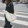 Bolsa de Lona Simple Artística Versátil Estilo Perezoso para Estudiante Ins Corea del Sur Estilo Chic de Hong Kong Estudiante Gran Capacidad Bolso de Hombro