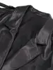 Chaqueta de Cuero Genuino 4177 Otoño Nuevo Cuero Curtido Vegetal Moderna Nostálgica Retro Silueta Holgada Chaqueta con Solapa para Mujer