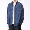 Ropa para Hombre Lktm # Camisa para Hombre Otoño e Invierno Estilo Nuevo Lavada Holgada Mezclilla Estilo Coreano Moderna Camisa de Manga Larga Chaqueta de Trabajo