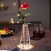 Rosa de Cristal Tanabata Día de San Valentín Flor Seca Simulación Flor Eterna Decoración Regalo Creativo para Cumpleaños de Novia