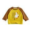 Cotton Hall Camiseta de Algodón Puro para Niños Otoño Niños y Niñas Bebé Dibujos Animados Tops Camisetas de Manga Larga para Niños Transpirables